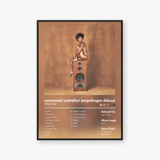 WILLOW — ceremonial contrafact (empathogen deluxe) Album Poster — Blur frame mockup