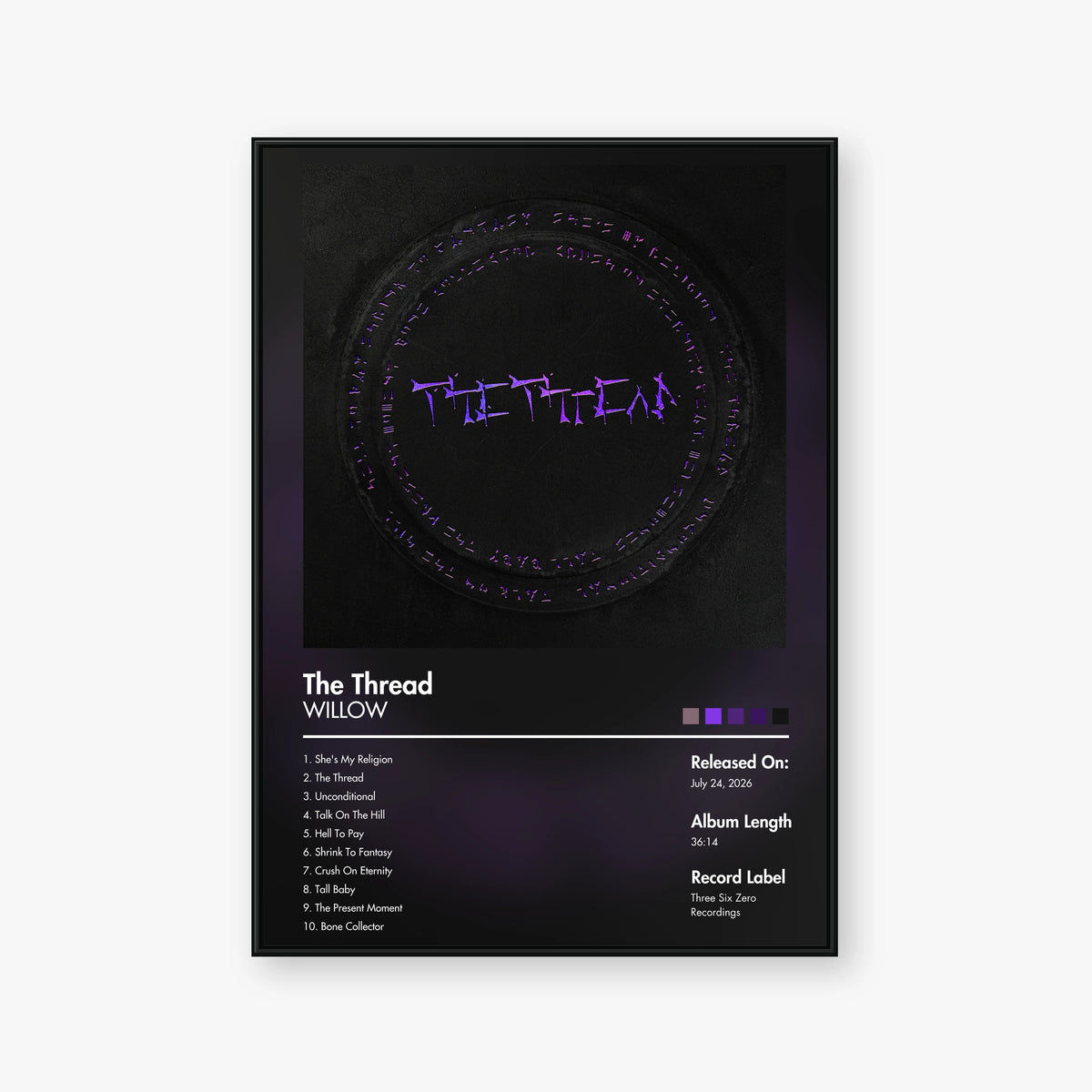 WILLOW — The Thread Album Poster — Blur frame mockup
