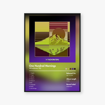 Windows彡96 — One Hundred Mornings Album Poster — Blur frame mockup