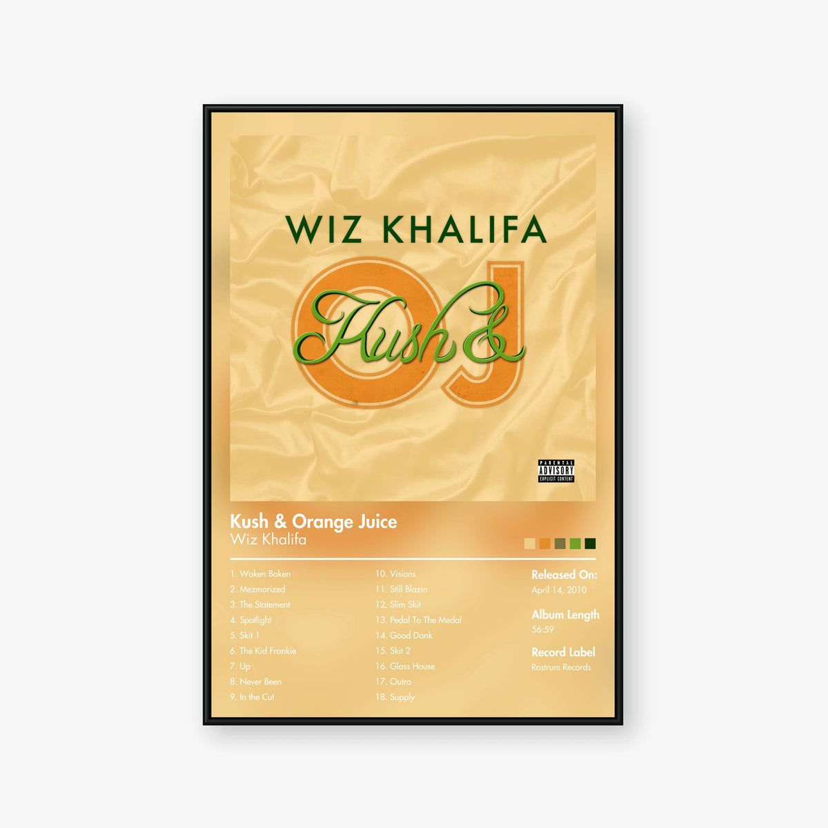 Wiz Khalifa — Kush & Orange Juice Album Poster — Blur frame mockup