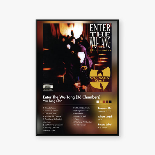 Wu‐Tang Clan — Enter the Wu‐Tang (36 Chambers) Album Poster — Blur frame mockup
