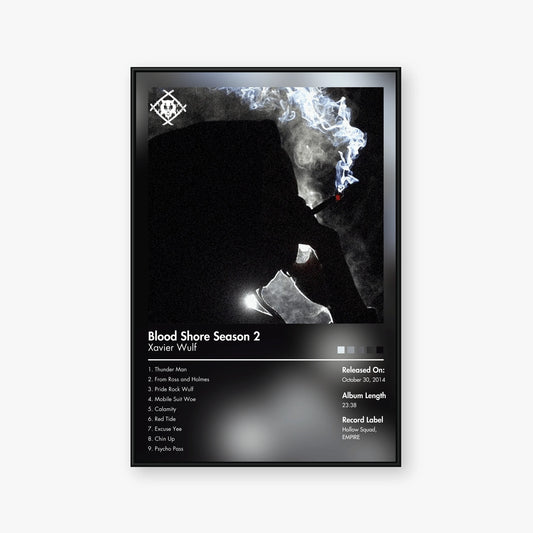 Xavier Wulf — Blood Shore Season 2 Album Poster — Blur frame mockup