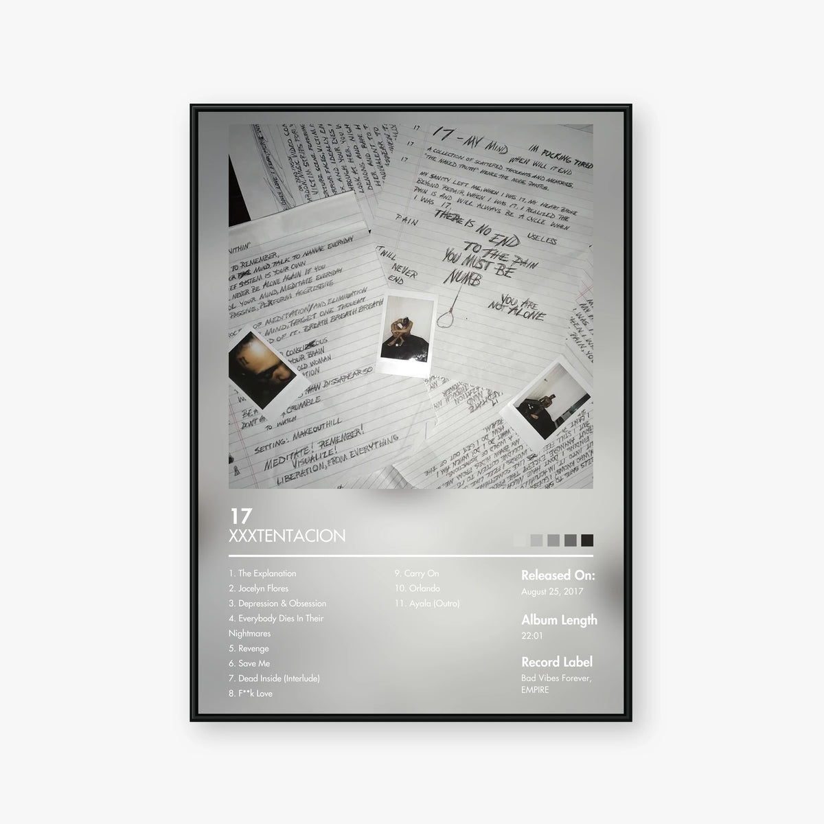 XXXTENTACION — 17 Album Poster — Blur frame mockup