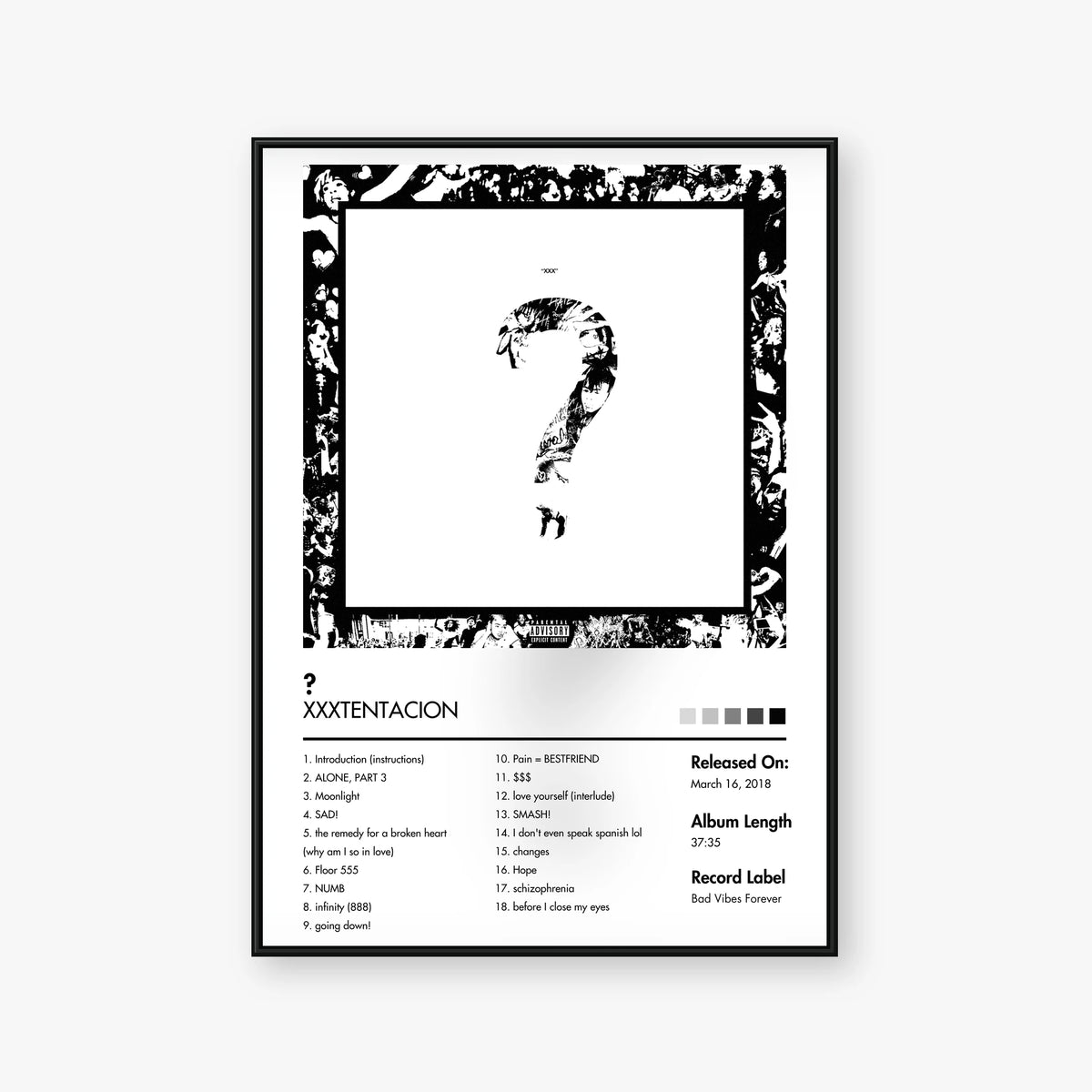 XXXTENTACION — ? Album Poster — Blur frame mockup