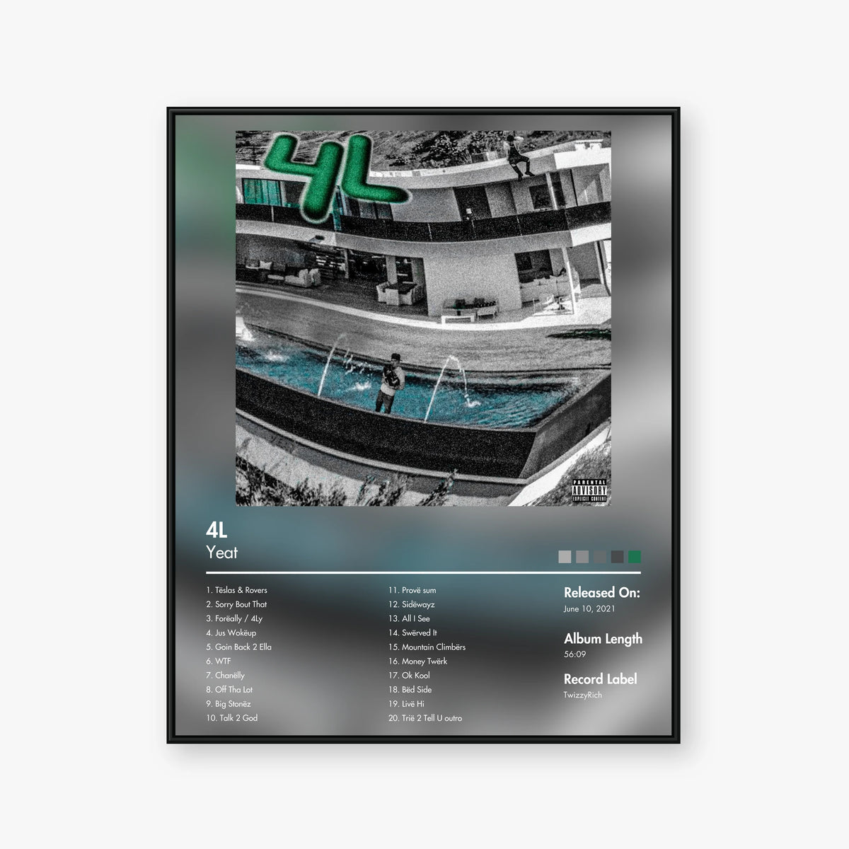 Yeat — 4L Album Poster — Blur frame mockup