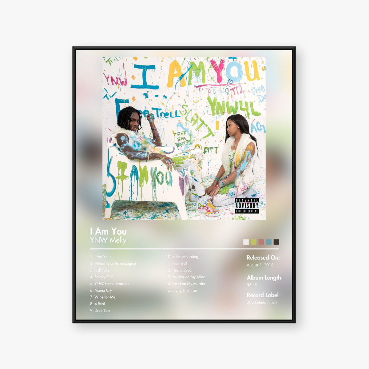 YNW Melly — I Am You Album Poster — Blur frame mockup