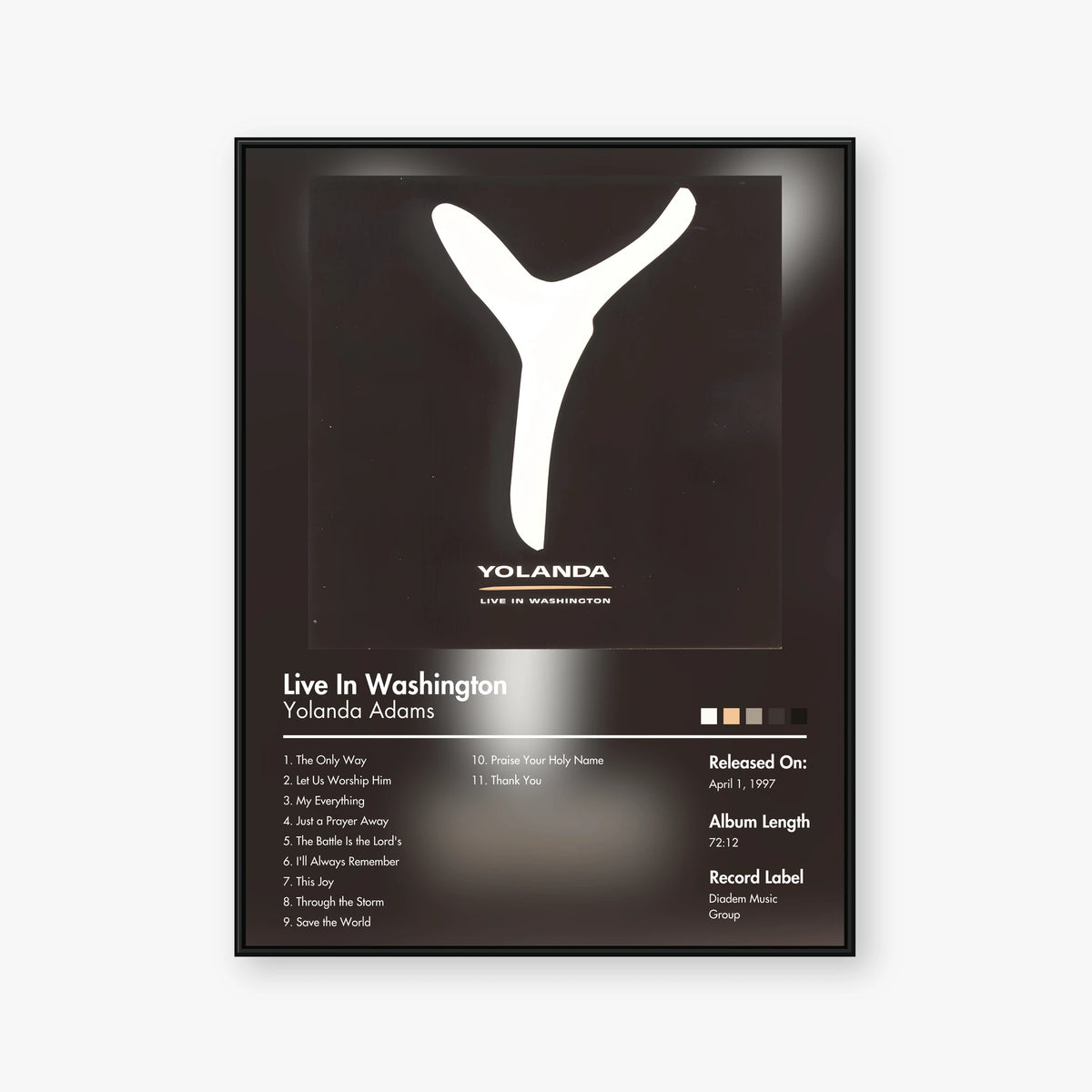 Yolanda Adams — Live In Washington Album Poster — Blur frame mockup