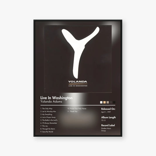 Yolanda Adams — Live In Washington Album Poster — Blur frame mockup