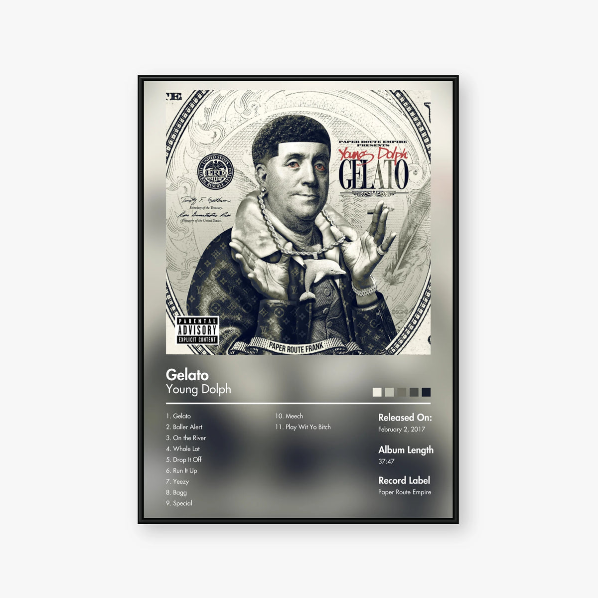 Young Dolph — Gelato Album Poster — Blur frame mockup