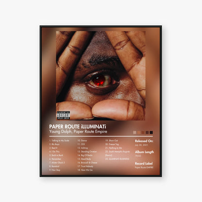 Young Dolph — PAPER ROUTE iLLUMINATi Album Poster — Blur frame mockup