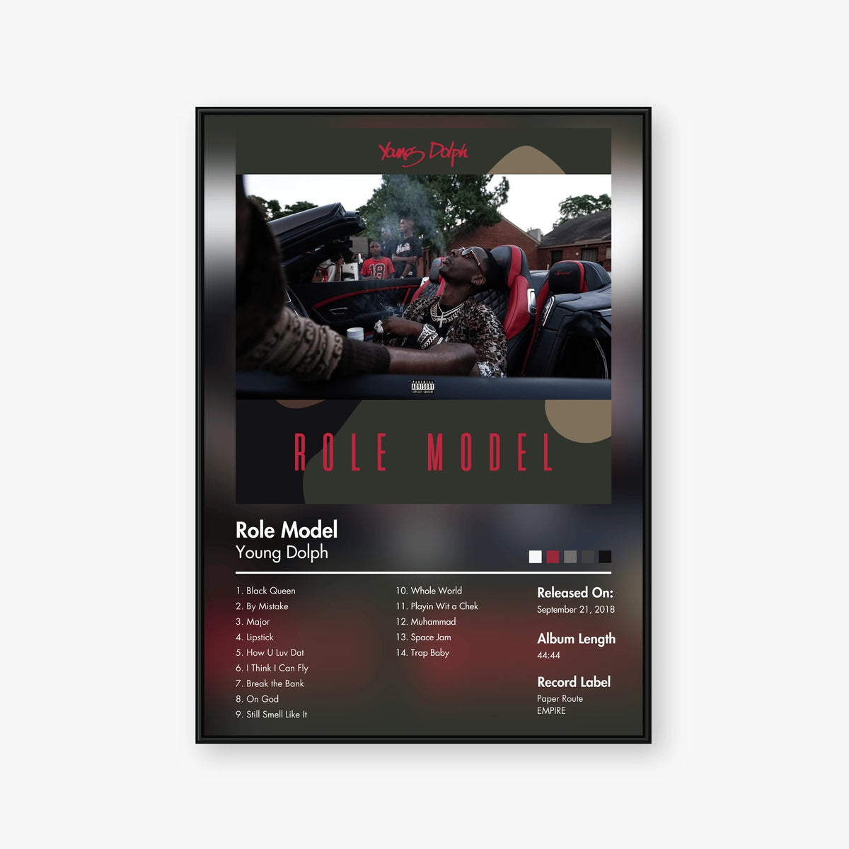 Young Dolph — Role Model Album Poster — Blur frame mockup