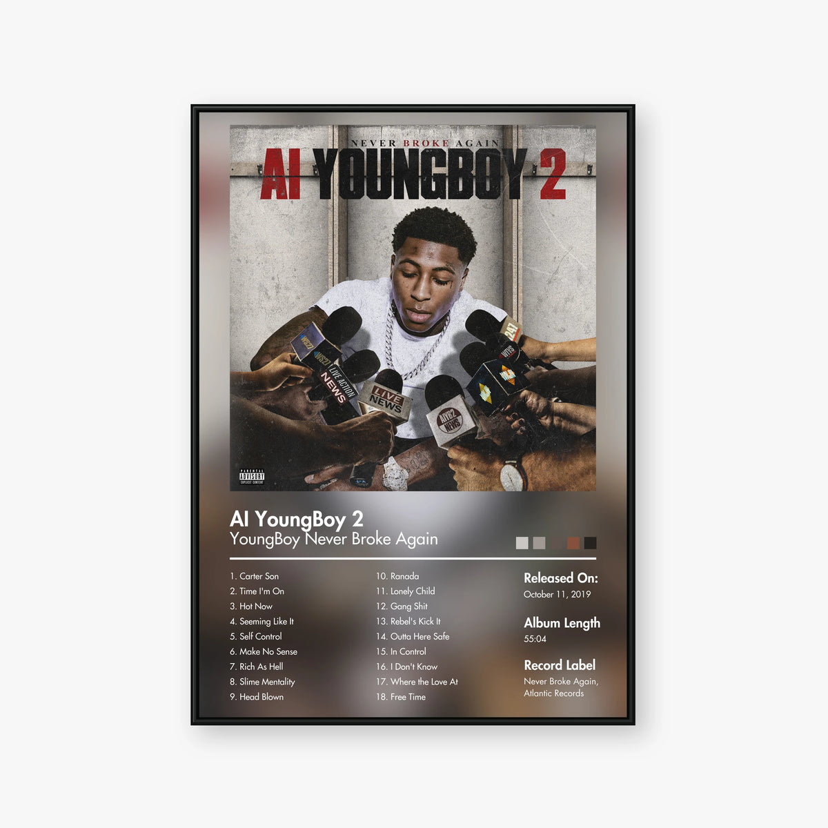 YoungBoy Never Broke Again — AI YoungBoy 2 Album Poster — Blur frame mockup