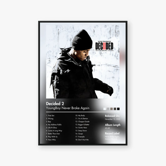 YoungBoy Never Broke Again — Decided 2 Album Poster — Blur frame mockup