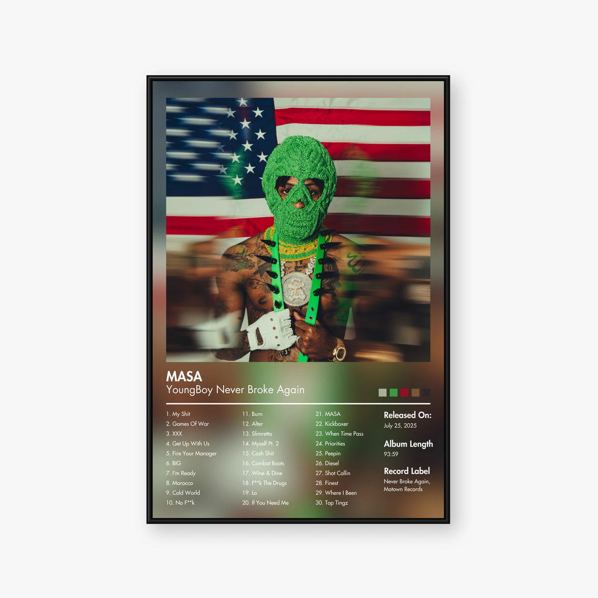YoungBoy Never Broke Again — MASA Album Poster — Blur frame mockup