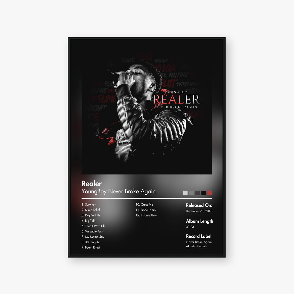 YoungBoy Never Broke Again — Realer Album Poster — Blur frame mockup
