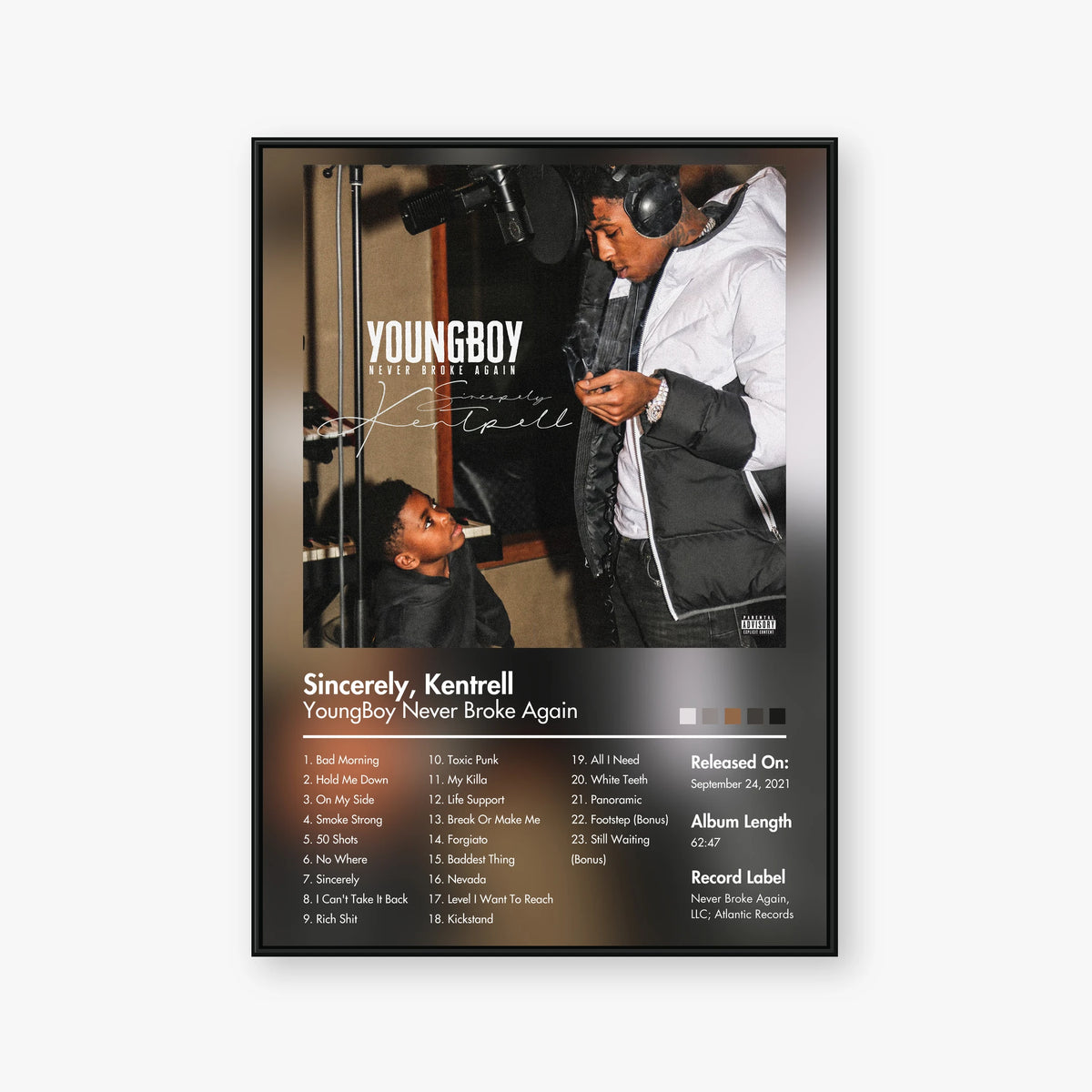 YoungBoy Never Broke Again — Sincerely, Kentrell Album Poster — Blur frame mockup