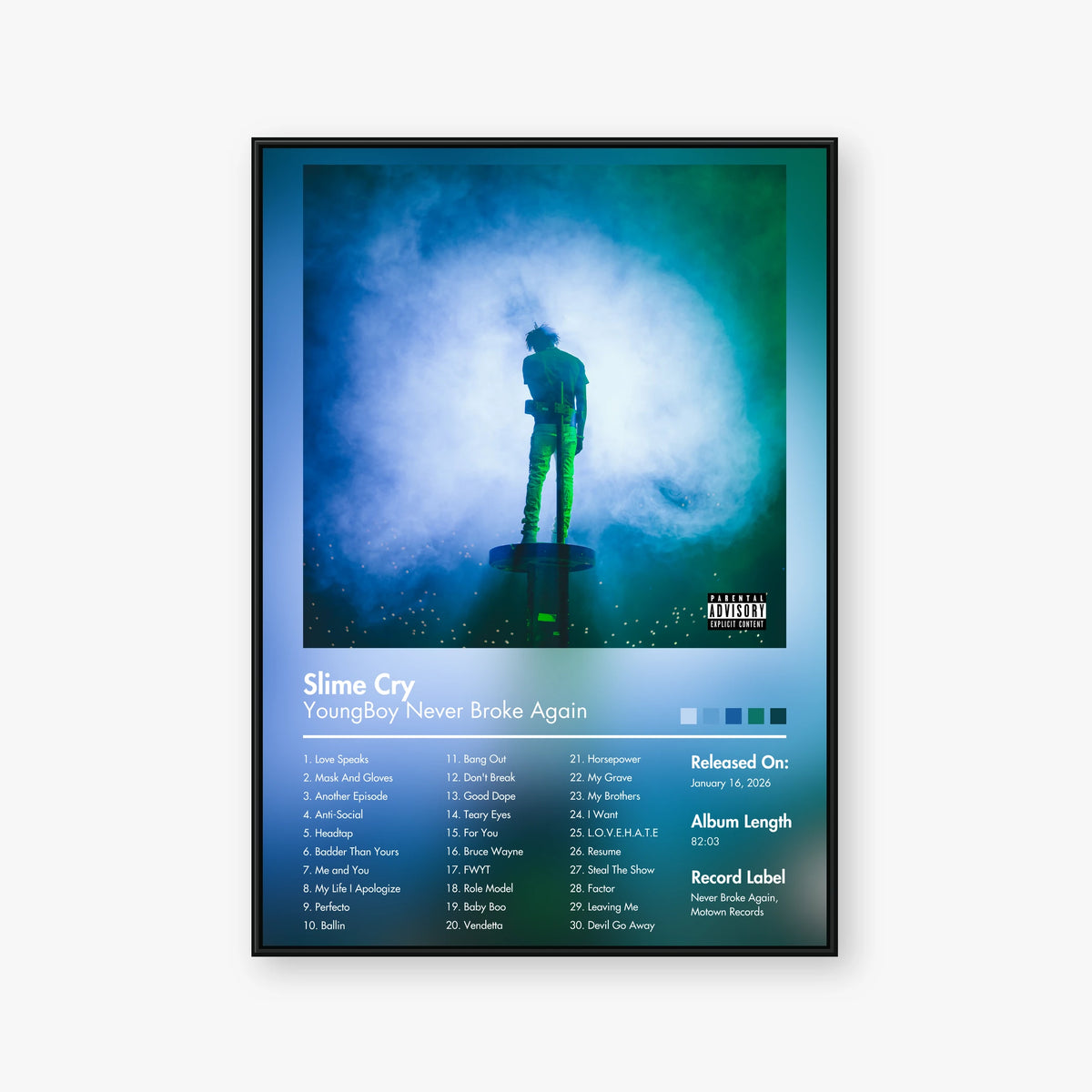 YoungBoy Never Broke Again — Slime Cry Album Poster — Blur frame mockup