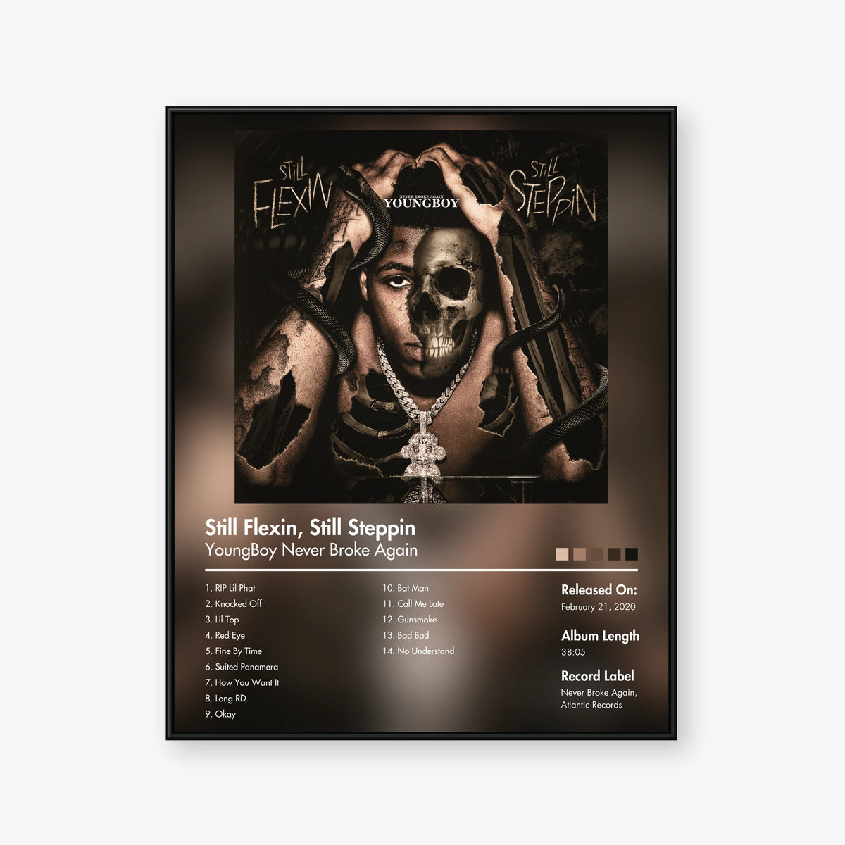 YoungBoy Never Broke Again — Still Flexin, Still Steppin Album Poster — Blur frame mockup