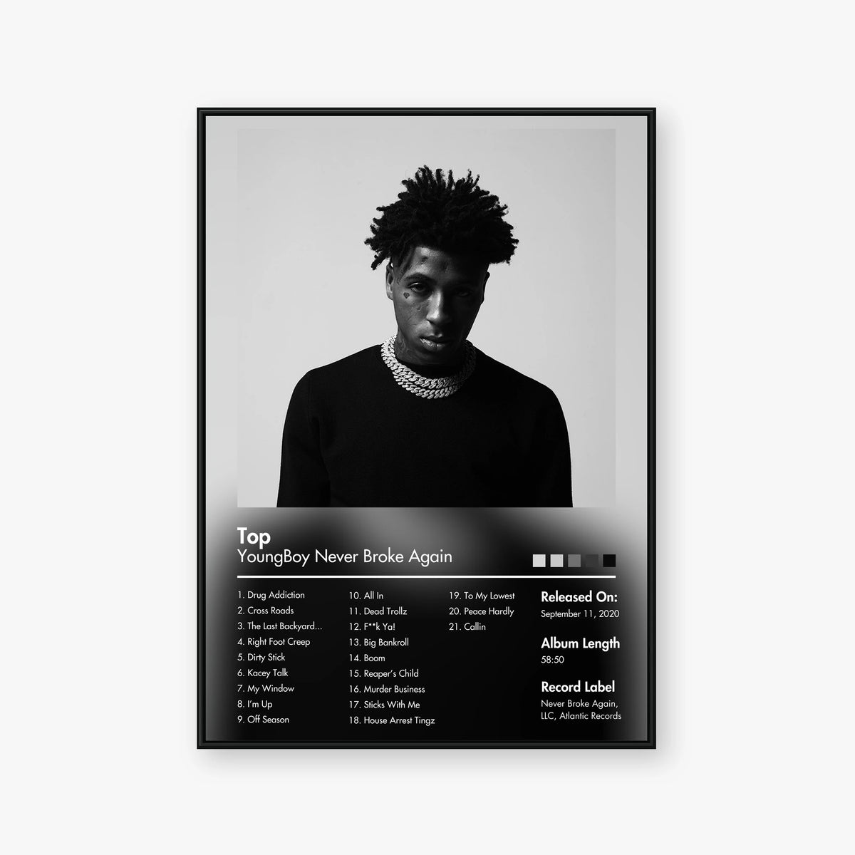 YoungBoy Never Broke Again — Top Album Poster — Blur frame mockup