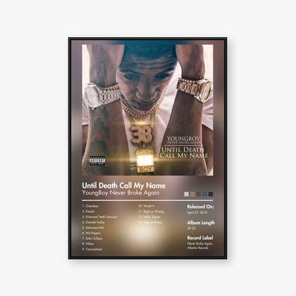 YoungBoy Never Broke Again — Until Death Call My Name Album Poster — Blur frame mockup