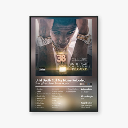 YoungBoy Never Broke Again — Until Death Call My Name Reloaded Album Poster — Blur frame mockup