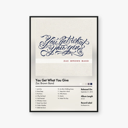 Zac Brown Band — You Get What You Give Album Poster — Blur frame mockup