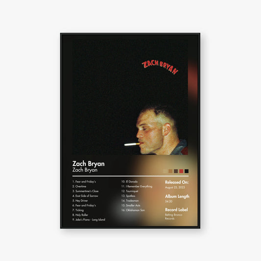 Zach Bryan — Zach Bryan Album Poster — Blur frame mockup