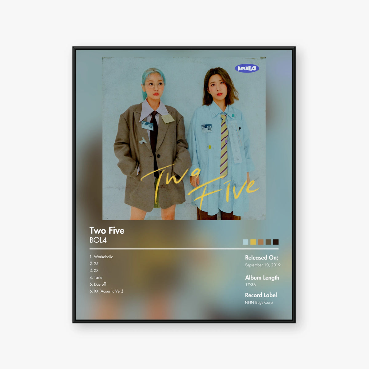 볼빨간사춘기 — Two Five Album Poster — Blur frame mockup