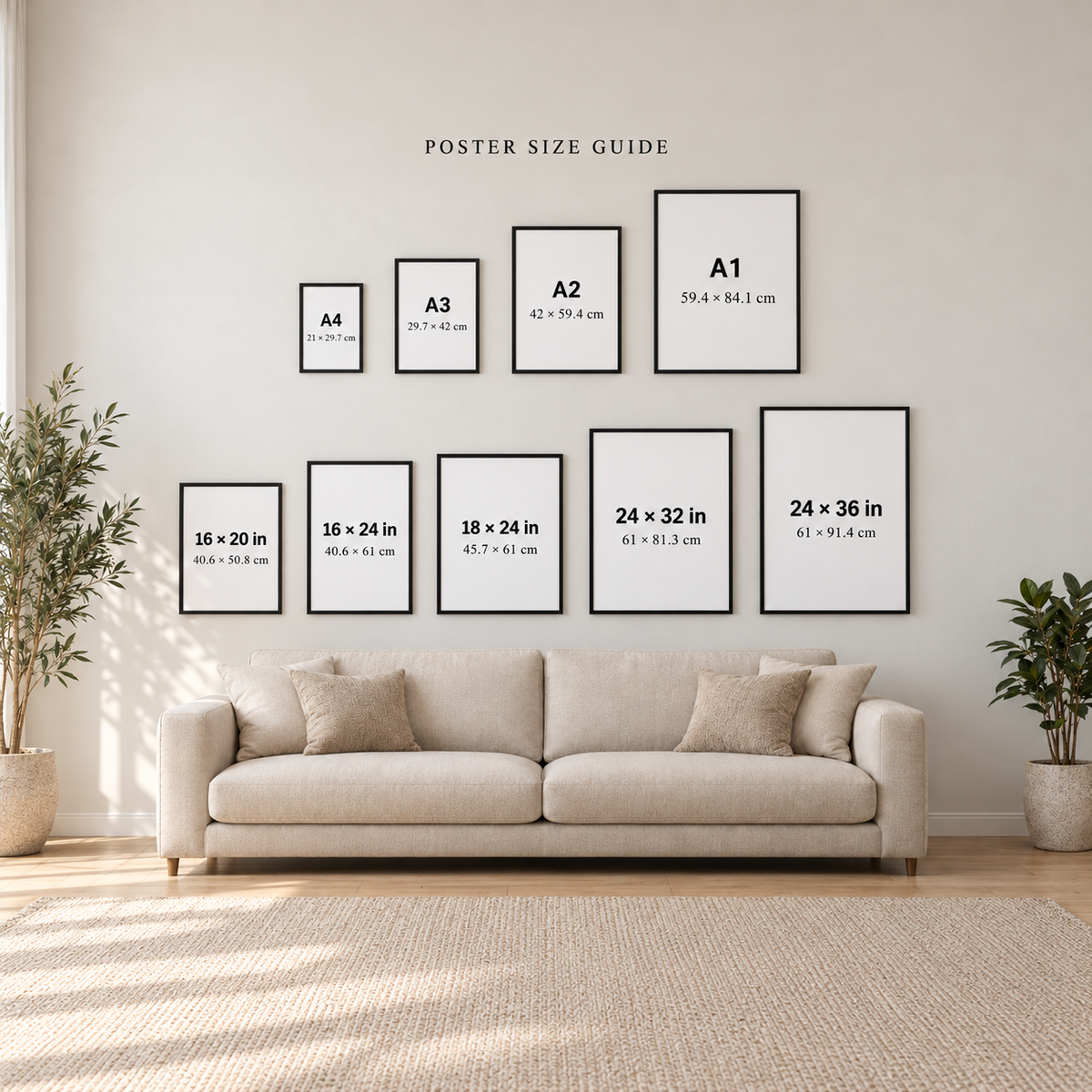 Photographic poster size guide