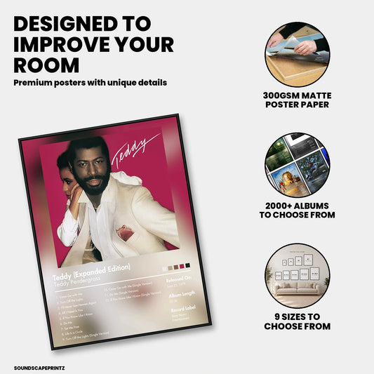 Teddy Pendergrass — Teddy (Expanded Edition) Album Poster — premium poster features
