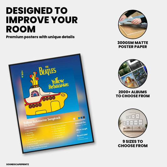 The Beatles — Yellow Submarine Songtrack Album Poster — premium poster features