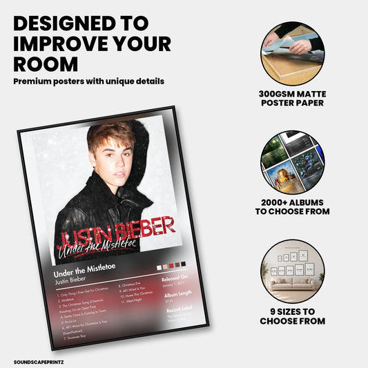Justin Bieber — Under the Mistletoe Album Poster — premium poster features