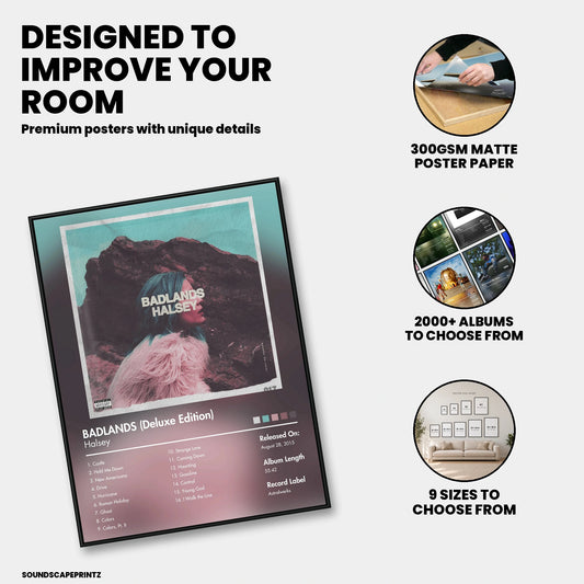 Halsey — BADLANDS (Deluxe Edition) Album Poster — premium poster features