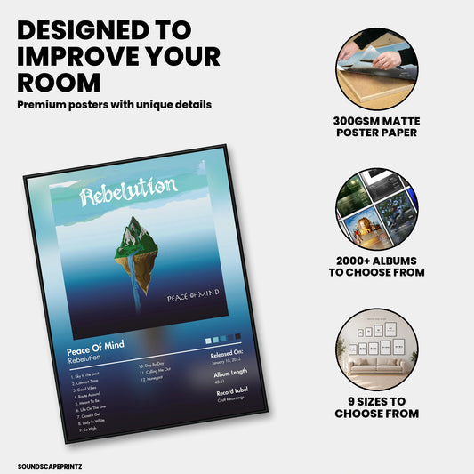 Rebelution — Peace of Mind Album Poster — premium poster features