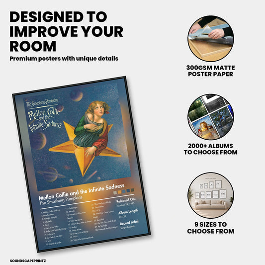 The Smashing Pumpkins — Mellon Collie and the Infinite Sadness Album Poster — premium poster features