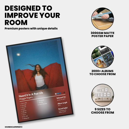 Maggie Rogers — Heard It in a Past Life Album Poster — premium poster features