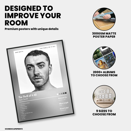 Sam Smith — The Thrill of It All Album Poster — premium poster features