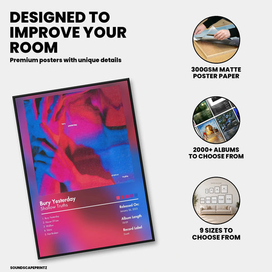 Shallow Truths — Bury Yesterday Album Poster — premium poster features
