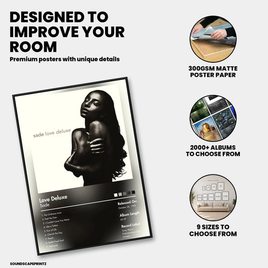 Sade — Love Deluxe Album Poster — premium poster features