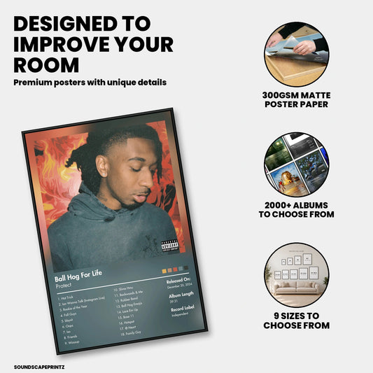 Protect — Ball Hog For Life Album Poster — premium poster features