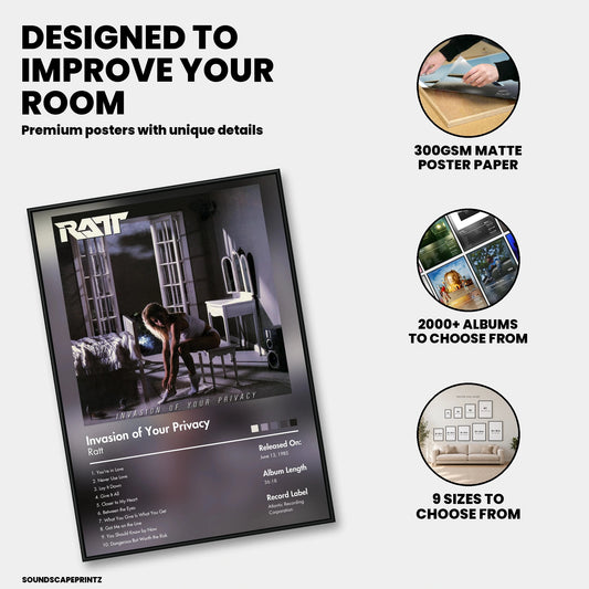 Ratt — Invasion of Your Privacy Album Poster — premium poster features