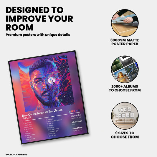 Kid Cudi — Man on the Moon III: The Chosen Album Poster — premium poster features