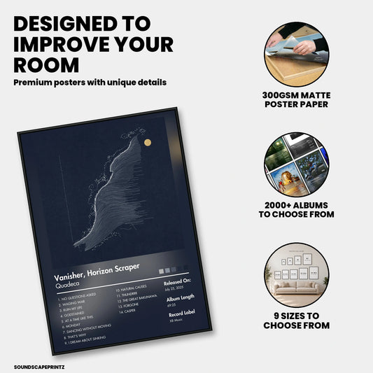Quadeca — Vanisher, Horizon Scraper Album Poster — premium poster features