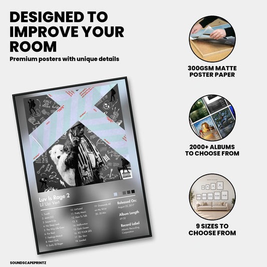Lil Uzi Vert — Luv Is Rage 2 Album Poster — premium poster features