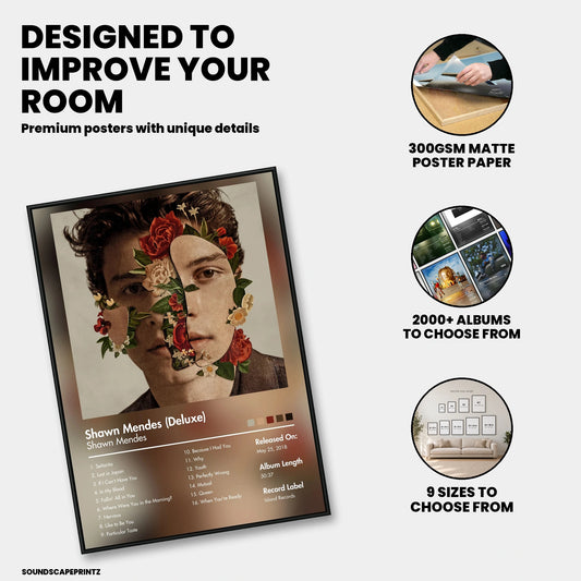 Shawn Mendes — Shawn Mendes (Deluxe) Album Poster — premium poster features