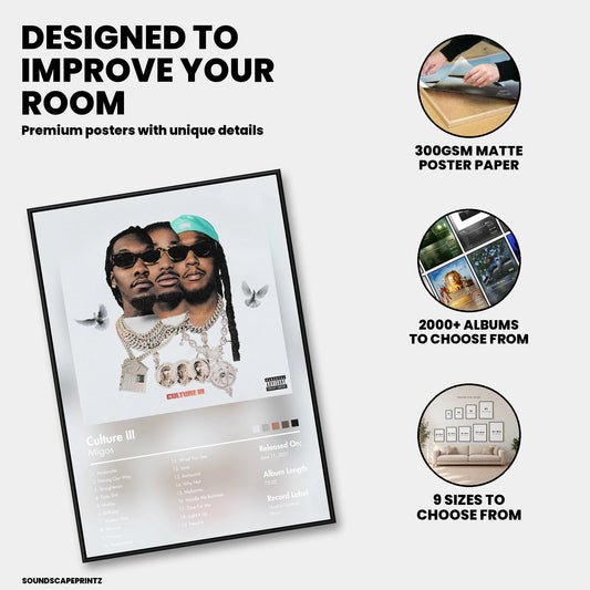 Migos — Culture III Album Poster — premium poster features