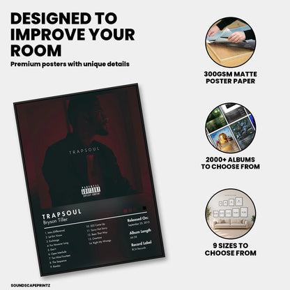 Bryson Tiller — T R A P S O U L Album Poster — premium poster features