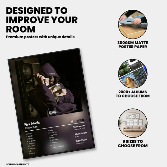 OsamaSon — Flex Musix Album Poster — premium poster features