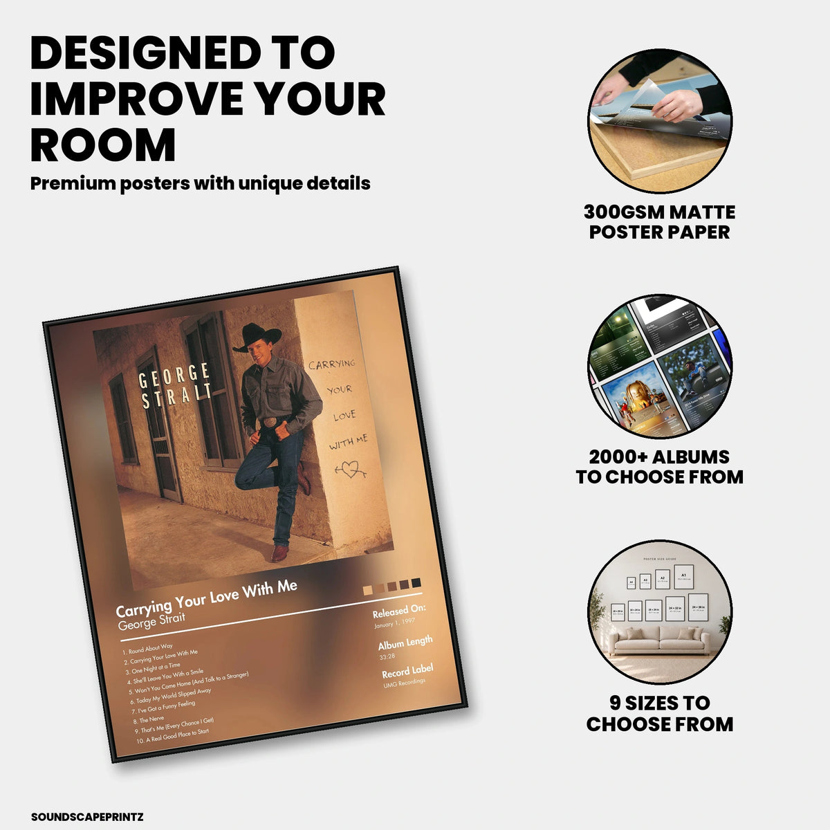 George Strait — Carrying Your Love With Me Album Poster — premium poster features