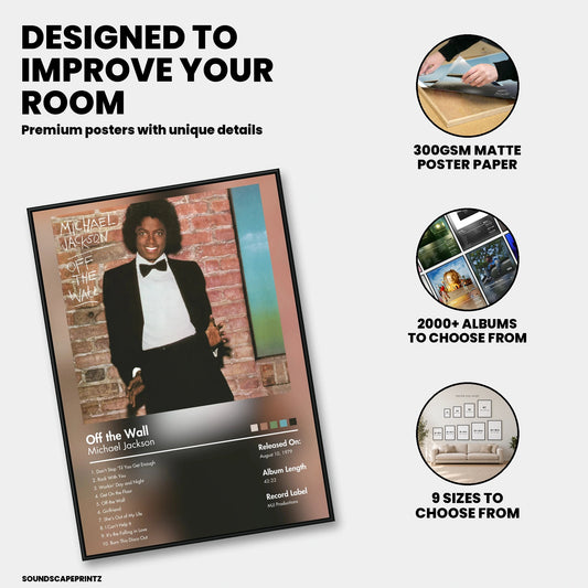 Michael Jackson — Off the Wall Album Poster — premium poster features